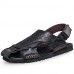 Men's Shoes Outdoor / Office & Career / Athletic / Dress /Casual Nappa Leather Sandals Big Size Black / Brown  