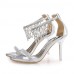 Women's Shoes Leather / Glitter Stiletto Heel Heels Sandals Wedding / Party & Evening / Dress Silver / Gold