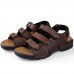 Men's Shoes Outdoor / Office & Career / Athletic / Dress / Casual Nappa Leather Sandals Black / Brown  