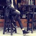 Shoes Leather Casual Boots Casual Low Heel Lace-up Black / Brown  