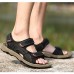 Men's Shoes Outdoor / Office & Career / Athletic / Dress / Casual Nappa Leather Sandals Black / Brown / Taupe  