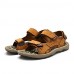 Men's Shoes Outdoor / Office & Career / Athletic / Dress / Casual Nappa Leather Sandals Black / Brown / Taupe  