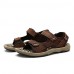 Men's Shoes Outdoor / Office & Career / Athletic / Dress / Casual Nappa Leather Sandals Black / Brown / Taupe  