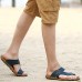 Men's Shoes Nappa Leather Outdoor / Casual Sandals Outdoor / Casual Flat Heel Blue / Brown / Yellow  