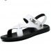 Men's Shoes Outdoor / Office & Career / Work & Duty / Athletic / Dress / Casual Nappa Leather Sandals Black / White  