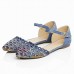 Women's Shoes Fabric Flat Heel Pointed Toe / Flats / Party & Evening / Dress /Blue / Gray / Almond